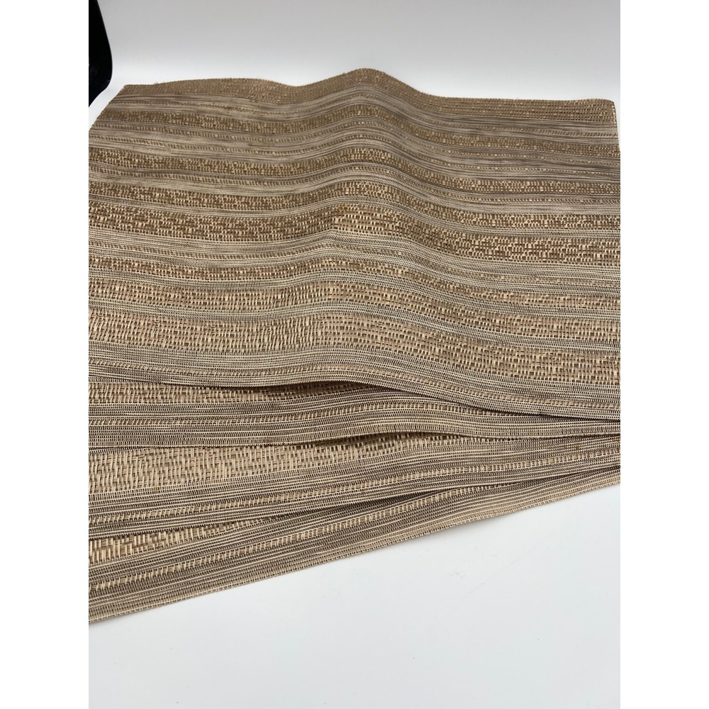 4- Stain Resistant Woven Gold Placemats for Dining Table Washable Plastic-like